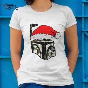 Boba Fett Xmas Print Helmet T Shirt Star Wars 1
