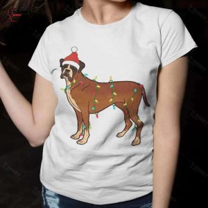 Boxer Christmas Light T Shirt 1