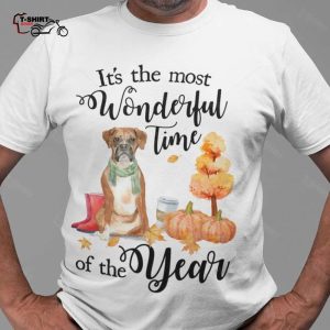 Boxer Dog Its The Most Wonderful Time Of The Year Halloween T shirt 1