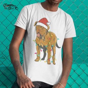 Bulldog Christmas Light T Shirt 1