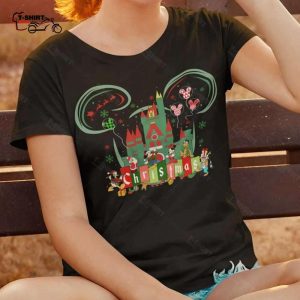 Castle Mickey And Friends Christmas T shirt 1