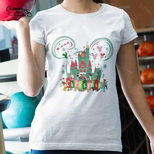 Castle Mickey And Friends Christmas White Tee 1