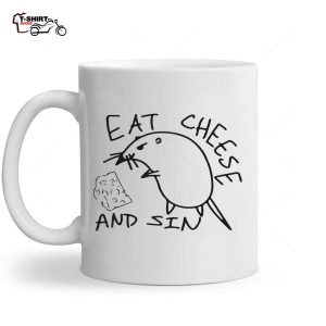 But Eat Cheese And Sin Funny Rat Ceramic Mug 1