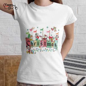 Christmas Castle Mickey Minnie Pluto Goofy Donald Daisy Duck T shirt 1