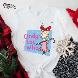 Cindy Lou Who Candy Cane Christmas T Shirt How the Grinch Stole Christmas 1