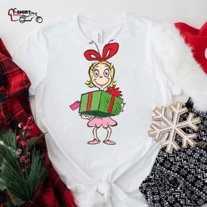 Cindy Lou Who Holding Present T Shirt How the Grinch Stole Christmas 1