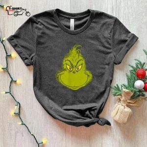 Classic Grinch Face Christmas T Shirt 1