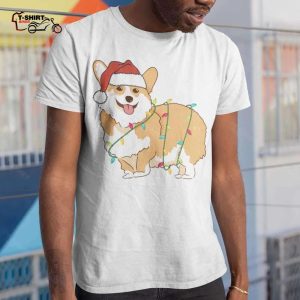 Corgi Christmas Light T Shirt 1