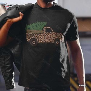 Christmas Tree Truck Leopard T Shirt 1