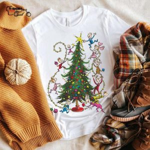 Classic The Grinch Christmas Tree T Shirt Dr Seuss 1