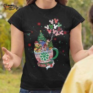 Coffee Tea Cup Mickey Balloon Christmas T shirt Winnie The Pooh 1