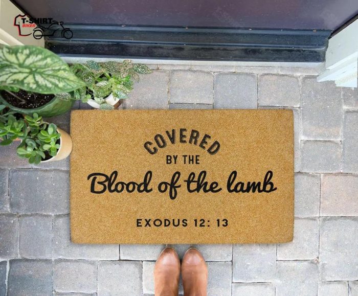 Covered By The Blood Of The Lamb Coir Doormat 1