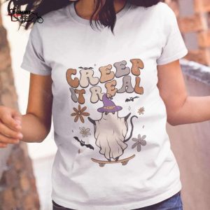 Creep It Real Ghost Cat Halloween T shirt 1