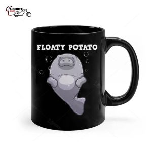 Cute Manatee Art Floaty Potato Manatee Aquatic Animal Lover Ceramic Mug 1