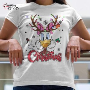 Daisy Duck Reindeer Christmas White Tee Disney 1