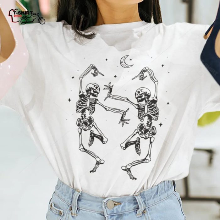 Dance Dancing Skeleton Skellington Shirt Halloween Party In The Moon T shirt 1