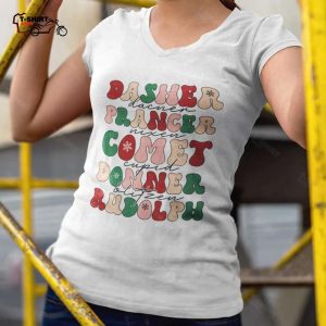 Dasher Prancer Comet Donner Rudolph Christmas T Shirt 1
