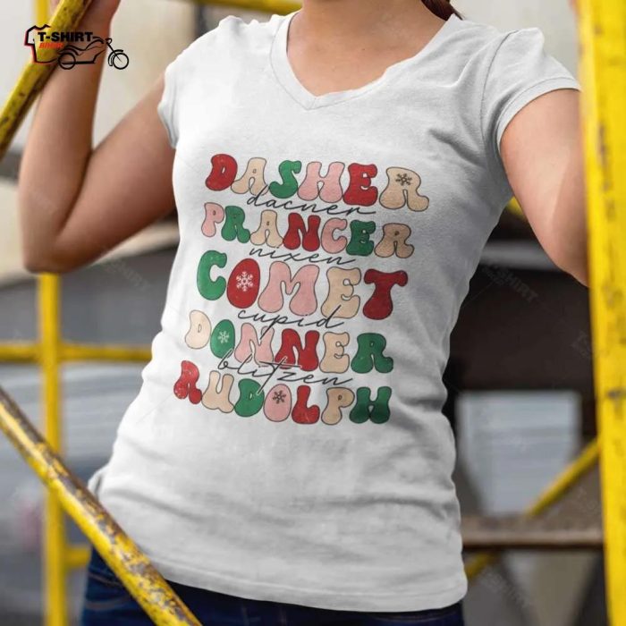 Dasher Prancer Comet Donner Rudolph Christmas T Shirt 1