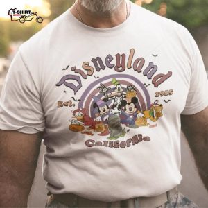Disneyland Est 1955 California Shirt Mickey Minnie Pluto Goofy Donald Duck 1
