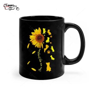 Dog Lover Cute Yorkie Sunflower Puppy Funny Gift Ceramic Mug 1