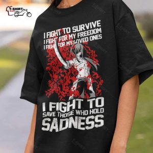 Fairy Tail I Fight To Save Those Who Hold Sadness Vintage Anime Tee 1
