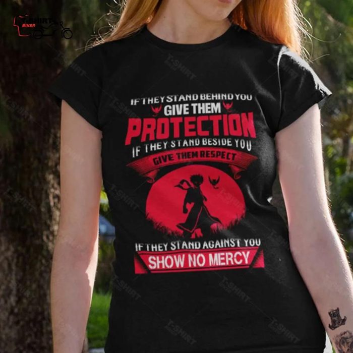 Fairy Tail If They Stand Behind You Give Them Protection Natsu Vintage Anime Tee 1