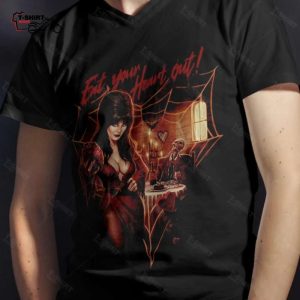 Elvira Eat Your Heart Out Halloween Horror Movie Vintage Shirt 1