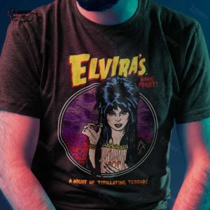 Elviras A Night Of Titillating Terror Halloween Horror Movie Vintage T shirt 1