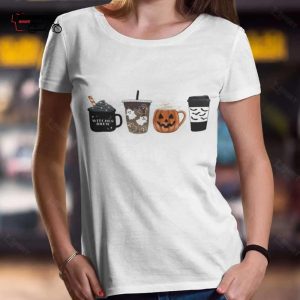 Fall Coffee Latte Halloween T shirt 1