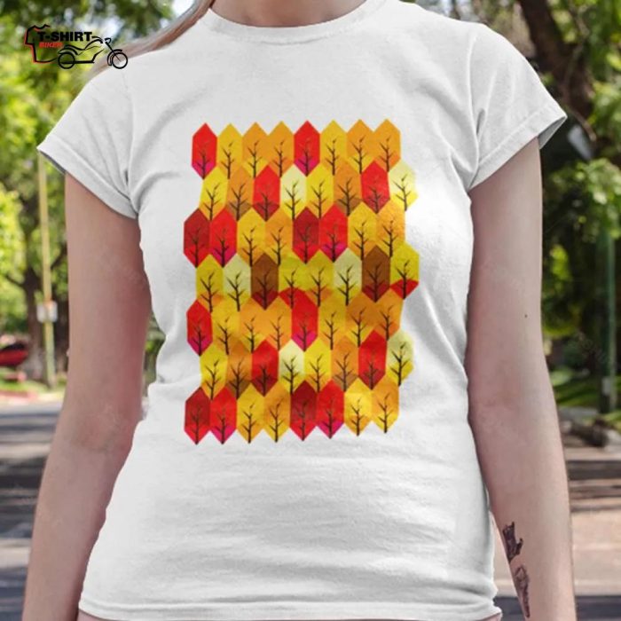 Fall Geometric Leaf Pattern Autumn Shirt 1