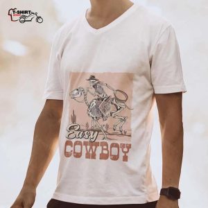Easy Cowboy Skeleton Halloween T shirt 1