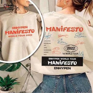 ENHYPEN Signatures Manifesto World Your 2022 White Tee 1