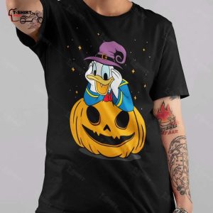 Donald Duck Shirt Halloween Witch With Pumpkin T shirt 1