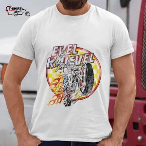 Evel Knievel Checks And Flames Juniors Racerback 80s Movie T shirt 1