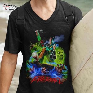Evil Dead 2 Hero Ash Halloween Horror Movie Vintage T shirt 1