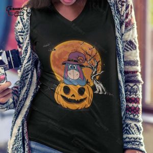 Eeyore Halloween Background Witch With Pumpkin T shirt 1