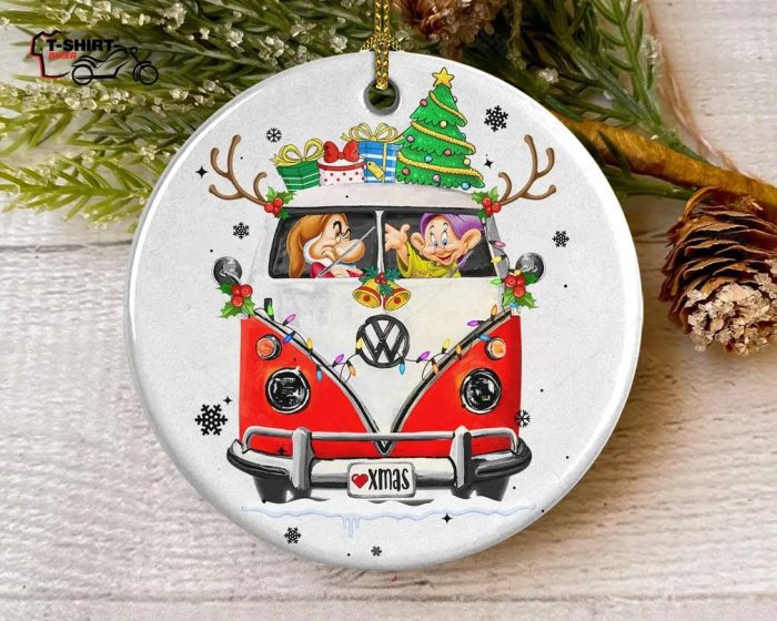 Dopey Grumpy Drive Hippie Car Christmas Ornament Snow White And The Seven Dwarfs 1