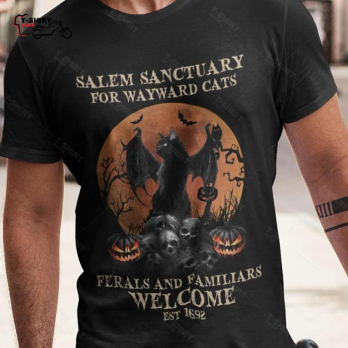 Dragon Cat Salem Sanctuary For Wayward Cats Halloween Tee 1
