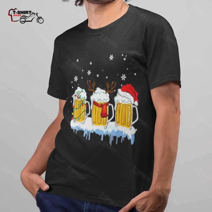 Drinking Beer Christmas T shirt 1