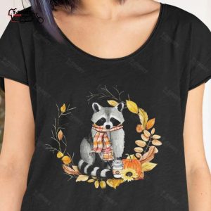 Fall Raccoon Autumn T shirt 1