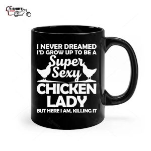 Funny Chicken Lady For Women Girl Chicken Sexy Farmer Ladies Ceramic Mug 1