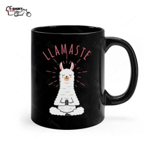 Funny Llama Do Yoga Llamaste Namaste Funny Yoga Meditation Ceramic Mug 1