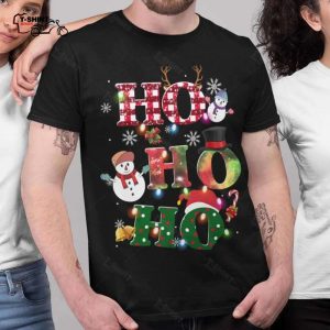 Funny Snowman Ho Ho Ho Christmas T shirt 1