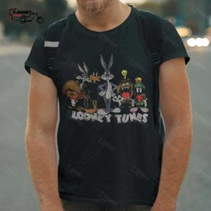 Group Shot Distressed Line Up T Shirt Looney Tunes 1