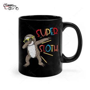 Funny Super Sloth Superhero Dabbing Dance Move Dab For Kids Ceramic Mug 1