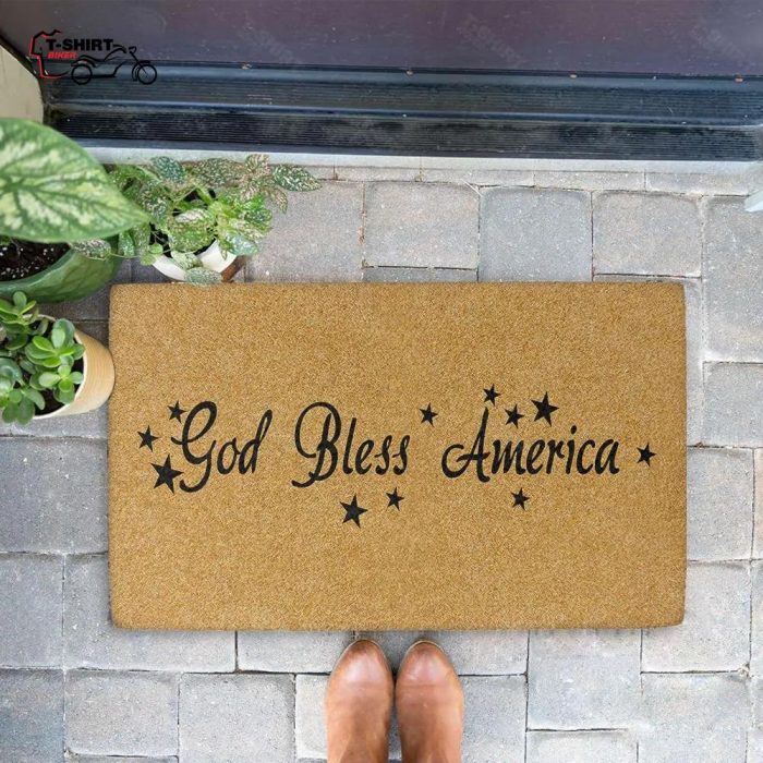 God Bless America Little Star Coir Doormat 1