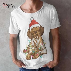 German Shorthaired Pointer Christmas Light T Shirt 1