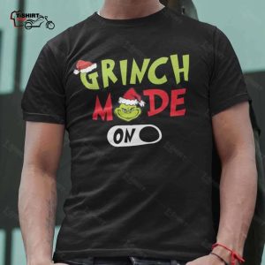 Grinch Mode On Christmas Black Tee 1