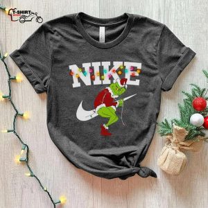 Grinch Nike Christmas Lights T Shirt 1