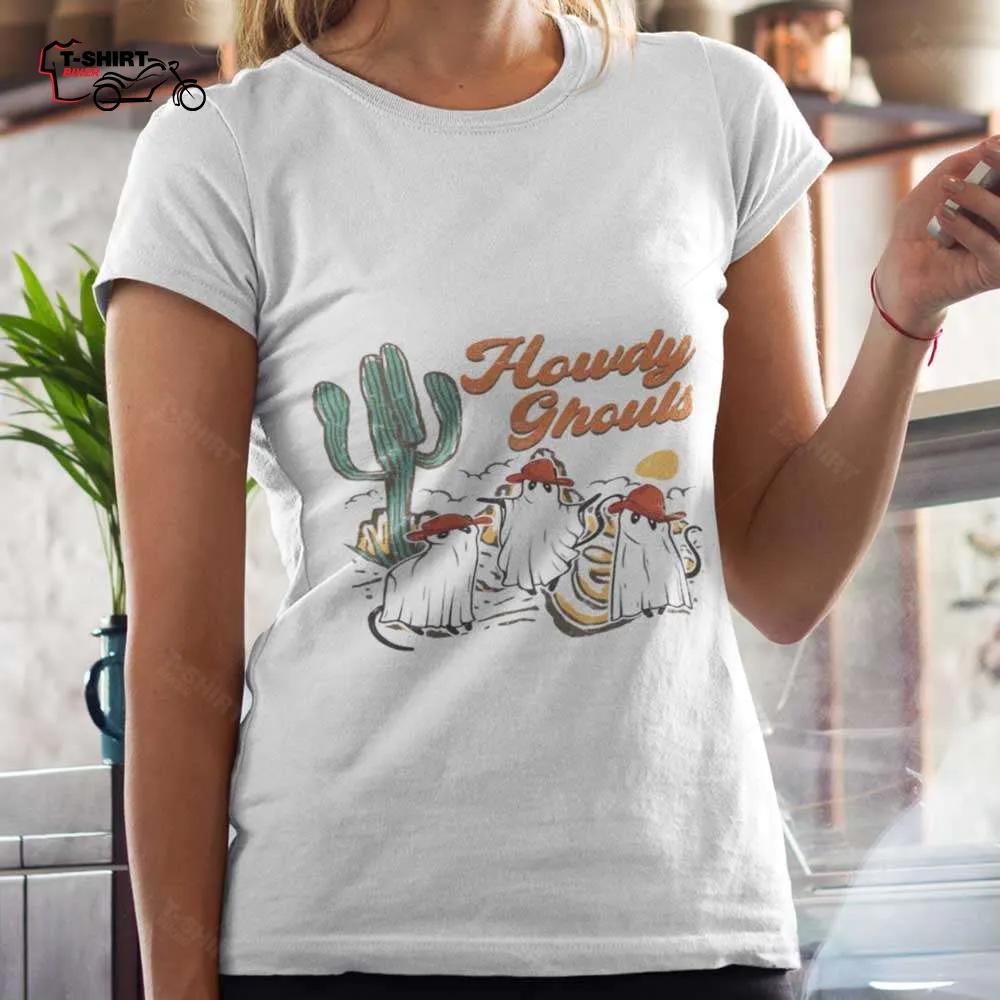 Ghost Cat Howdy Ghouls Halloween T-shirt Ghost Cat Howdy Ghouls Halloween T-shirt